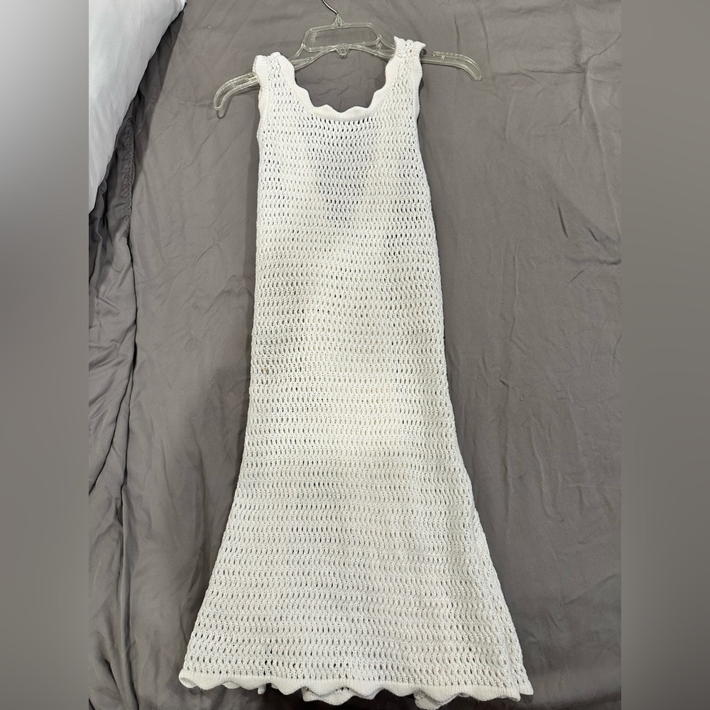 Hollister Ivory Crochet Knit dress/swim cover up size S/M